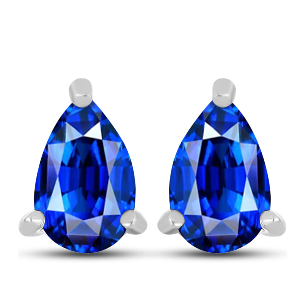 Cercei din Argint 925 ( 1.11 grame ) cu Safir Albastru Australian 1.16 Carate 1 