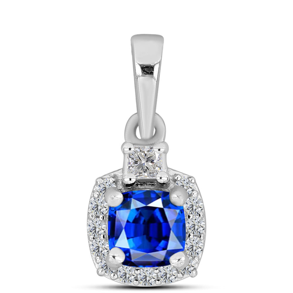 Pandantiv din Argint 925 ( 0.94 grame ) cu Safir Albastru Australian și Topaz Alb 1.06 Carate
