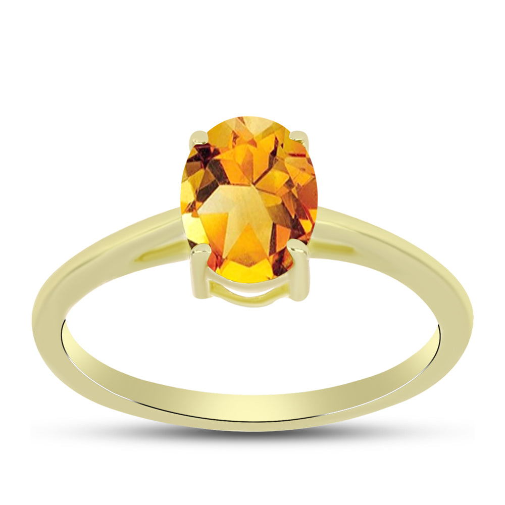 Inel din Argint 925 Placat cu Aur ( 1.72 grame ) cu Citrin Rio Golden 1.07 Carate