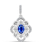 Pandantiv din Argint 925 ( 1.95 grame ) cu Safir Albastru Australian și Topaz Alb 1.43 Carate