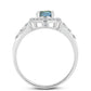 Inel din Argint 925 ( 2.43 grame ) cu Labradorit și Topaz Alb 1.07 Carate