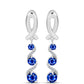 Cercei din Argint 925 ( 4.89 grame ) cu Safir Albastru Australian și Topaz Alb 2.75 Carate