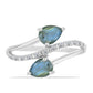 Inel din Argint 925 ( 3.39 grame ) cu Labradorit și Topaz Alb 1.57 Carate