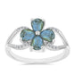 Inel din Argint 925 ( 2.44 grame ) cu Labradorit și Topaz Alb 1.32 Carate