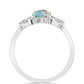 Inel din Argint 925 ( 2.24 grame ) cu Labradorit și Topaz Alb 1.6 Carate