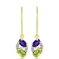 Cercei din Argint 925 Placat cu Aur ( 1.71 grame ) cu Ametist Marocan și Peridot Changbai 1.06 Carate