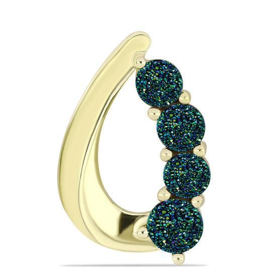 Pandantiv din Argint 925 Placat cu Aur ( 2.78 grame ) cu Drusy Verde 2.79 Carate