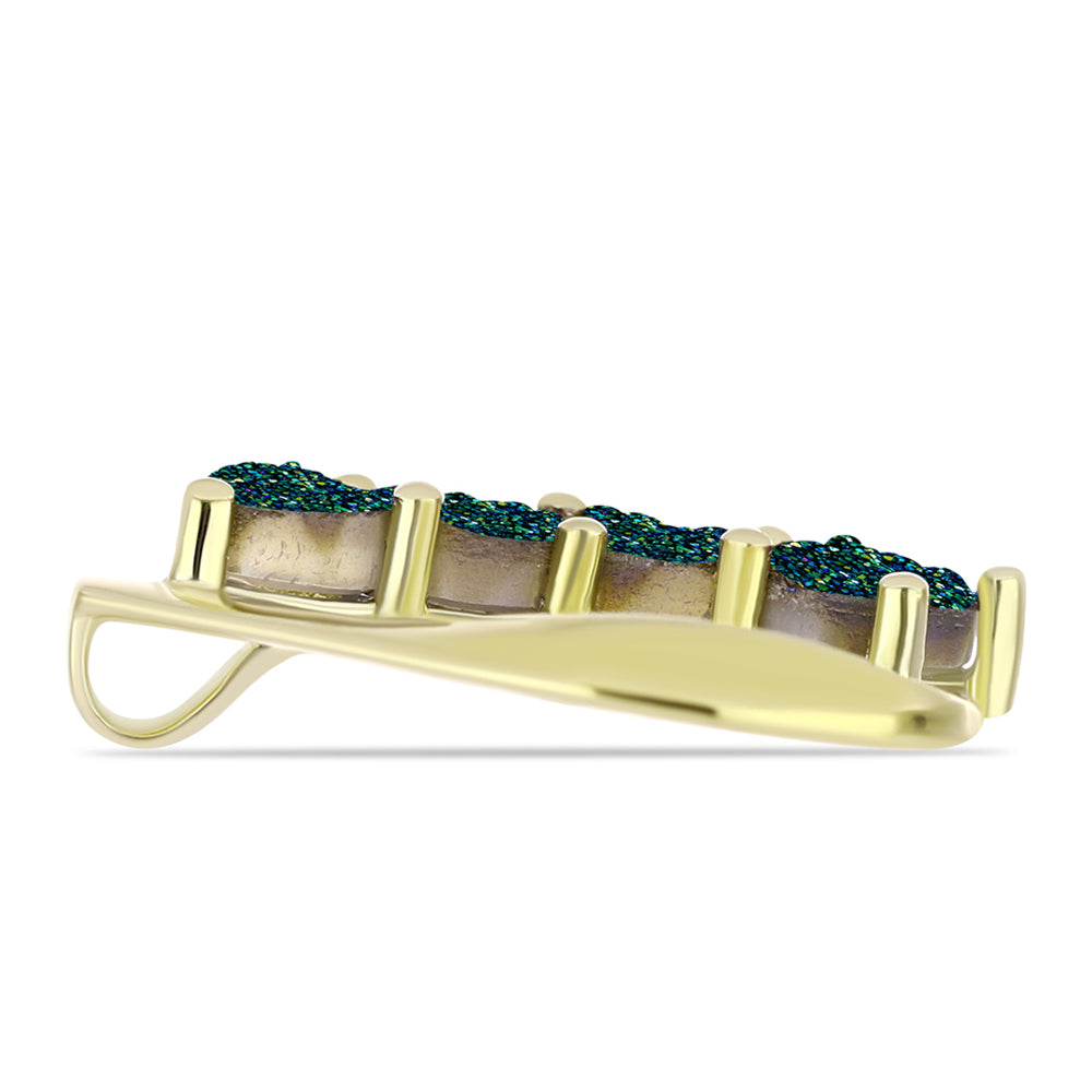 Pandantiv din Argint 925 Placat cu Aur ( 2.78 grame ) cu Drusy Verde 2.79 Carate 2 