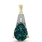 Pandantiv din Argint 925 Placat cu Aur ( 1.45 grame ) cu Drusy Verde și Topaz Alb 5.38 Carate