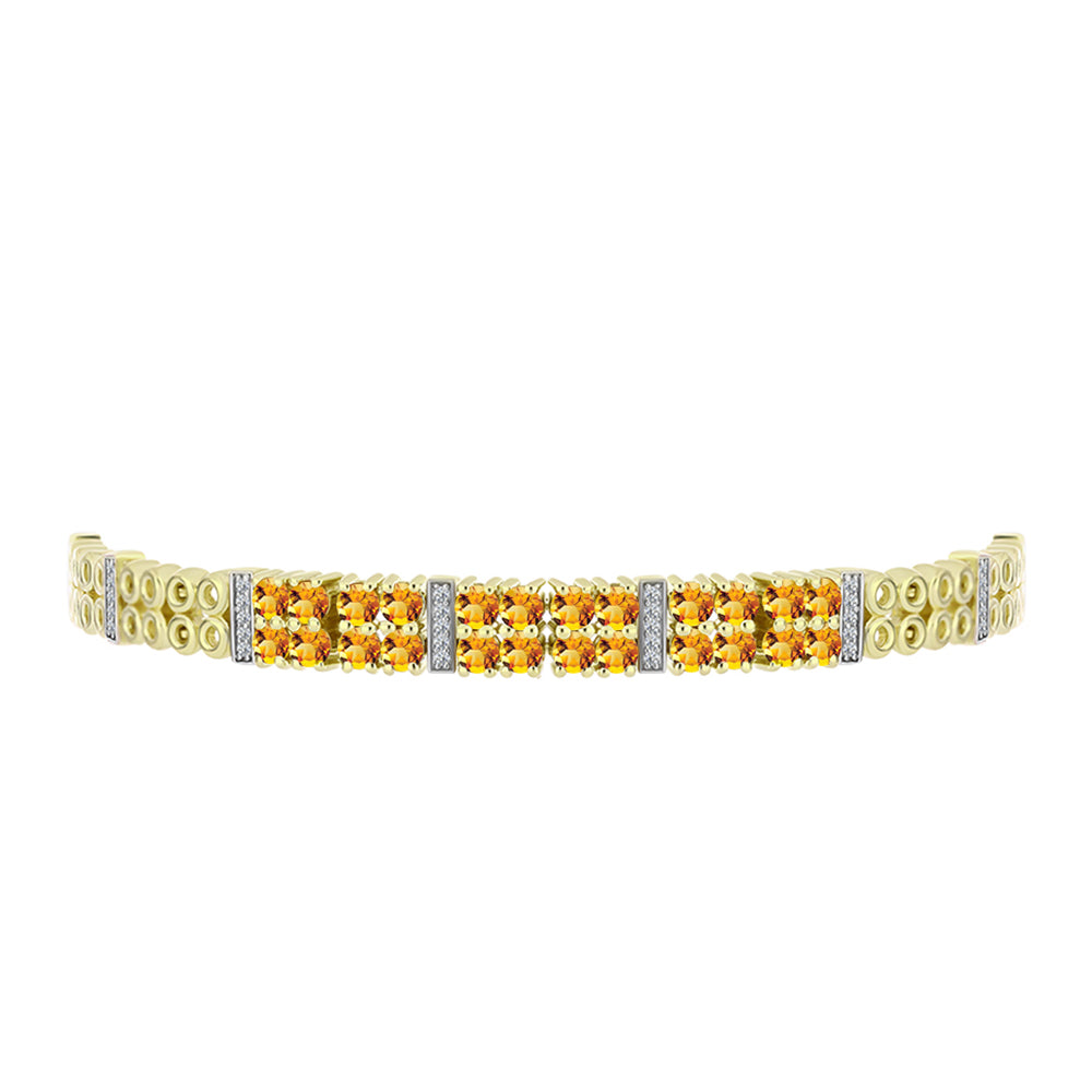 Brățară din Argint 925 Placat cu Aur ( 14.54 grame ) cu Citrin Rio Golden și Topaz Alb 2.9 Carate 2 
