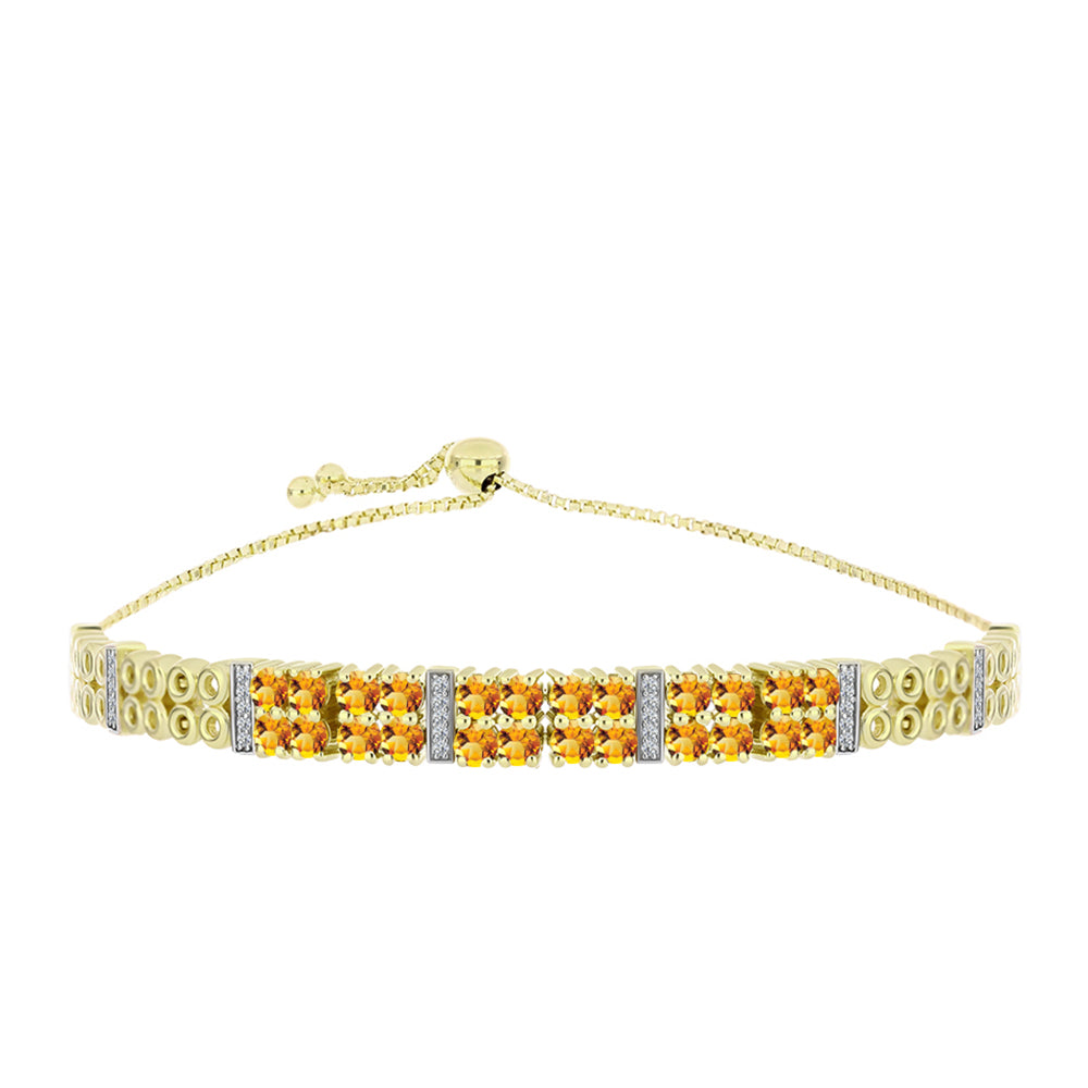 Brățară din Argint 925 Placat cu Aur ( 14.54 grame ) cu Citrin Rio Golden și Topaz Alb 2.9 Carate 1 