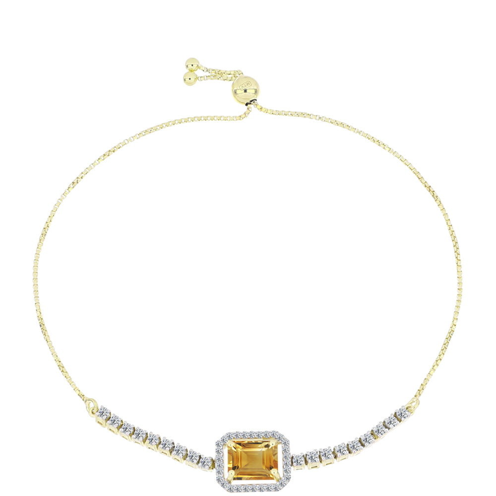 Brățară din Argint 925 Placat cu Aur ( 6.03 grame ) cu Citrin Rio Golden și Topaz Alb 3.16 Carate