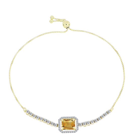 Brățară din Argint 925 Placat cu Aur ( 6.03 grame ) cu Citrin Rio Golden și Topaz Alb 3.16 Carate