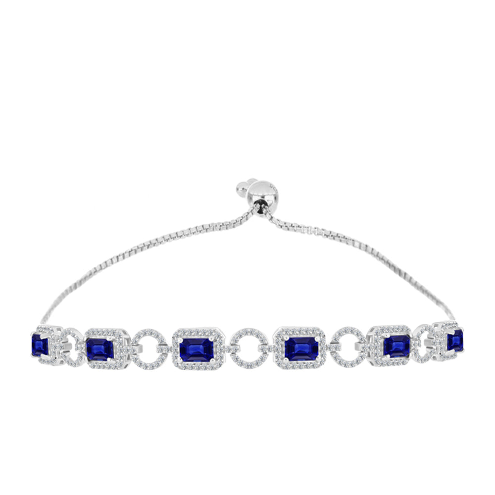 Brățară din Argint 925 ( 7.91 grame ) cu Safir Albastru Australian și Topaz Alb 6.21 Carate