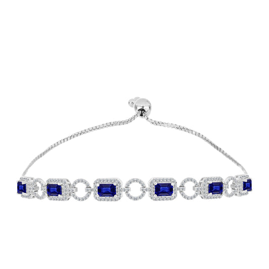 Brățară din Argint 925 ( 7.91 grame ) cu Safir Albastru Australian și Topaz Alb 6.21 Carate