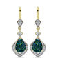 Cercei din Argint 925 Placat cu Aur ( 4.28 grame ) cu Drusy Verde și Topaz Alb 4.93 Carate