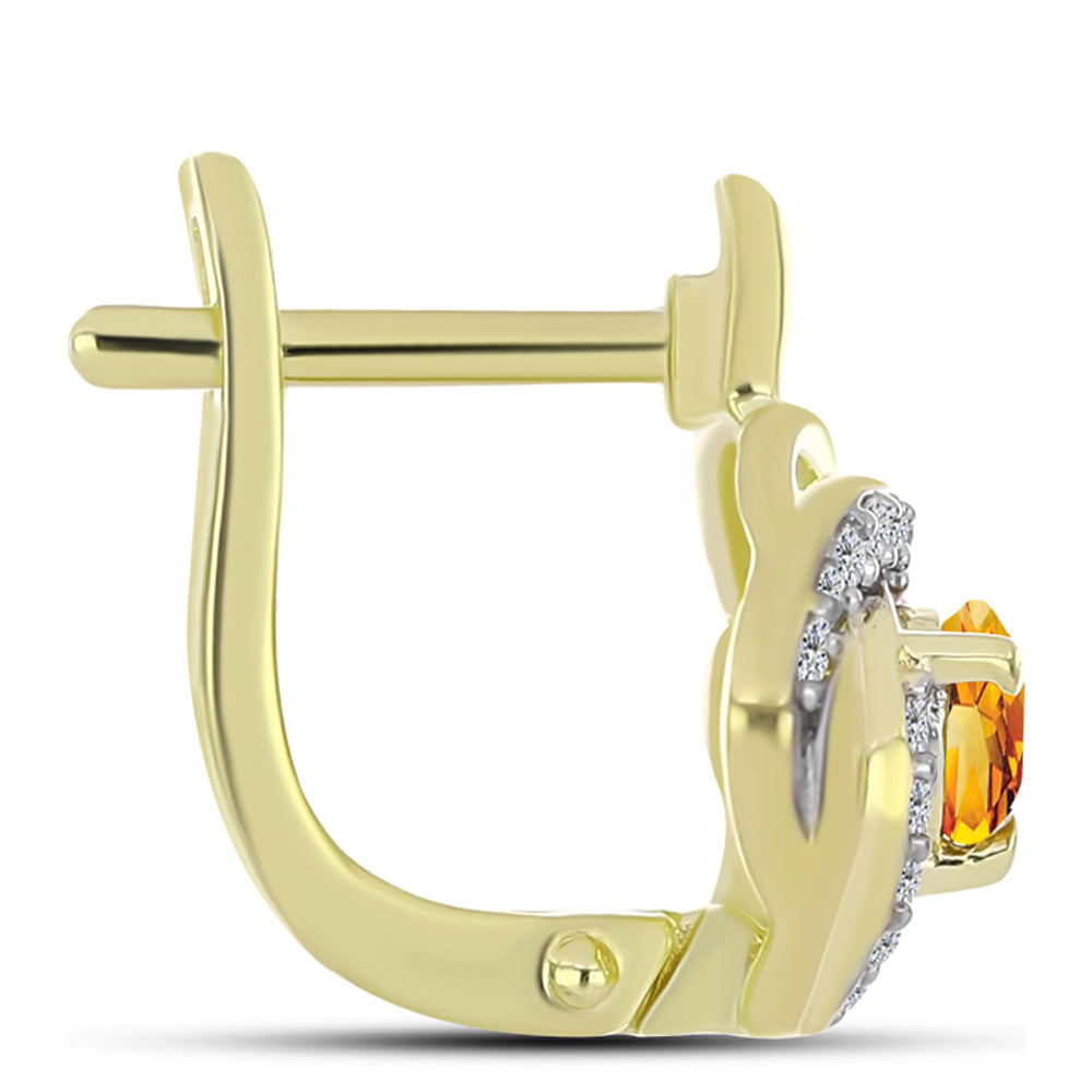 Cercei din Argint 925 Placat cu Aur ( 4.06 grame ) cu Citrin Rio Golden și Topaz Alb 0.77 Carate 2 