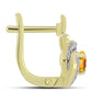 Cercei din Argint 925 Placat cu Aur ( 4.06 grame ) cu Citrin Rio Golden și Topaz Alb 0.77 Carate