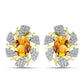 Cercei din Argint 925 Placat cu Aur ( 5.91 grame ) cu Citrin Rio Golden și Topaz Alb 4.68 Carate