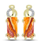 Cercei din Argint 925 Placat cu Aur ( 4.96 grame ) cu Jaspul "Lion's Paw" și Topaz Alb 5.43 Carate