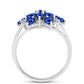 Inel din Argint 925 ( 3.7 grame ) cu Safir Albastru Australian și Topaz Alb 3.33 Carate