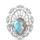 Inel din Argint 925 ( 5.49 grame ) cu Labradorit și Topaz Alb 5.25 Carate