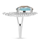 Inel din Argint 925 ( 5.49 grame ) cu Labradorit și Topaz Alb 5.25 Carate