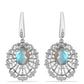 Cercei din Argint 925 ( 7.12 grame ) cu Labradorit și Topaz Alb 5.04 Carate