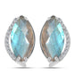 Cercei din Argint 925 ( 4.42 grame ) cu Labradorit și Topaz Alb 7.05 Carate
