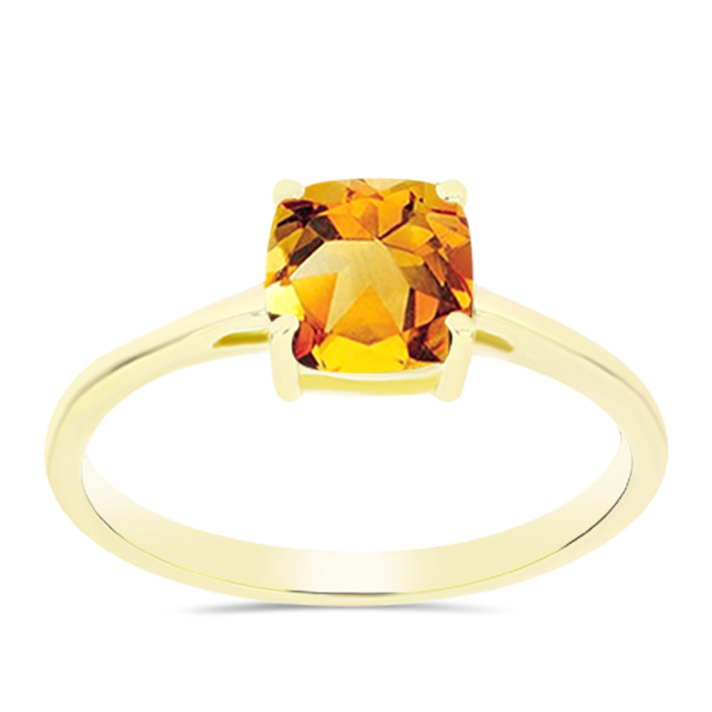 Inel din Argint 925 Placat cu Aur ( 1.53 grame ) cu Citrin Rio Golden 1.33 Carate 3 
