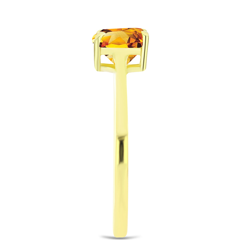 Inel din Argint 925 Placat cu Aur ( 1.53 grame ) cu Citrin Rio Golden 1.33 Carate 4 