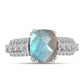 Inel din Argint 925 ( 2.77 grame ) cu Labradorit și Topaz Alb 3.23 Carate