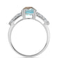 Inel din Argint 925 ( 2.77 grame ) cu Labradorit și Topaz Alb 3.23 Carate
