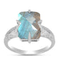 Inel din Argint 925 ( 4.13 grame ) cu Labradorit și Topaz Alb 6.32 Carate