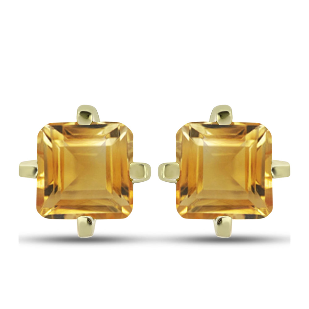 Cercei din Argint 925 Placat cu Aur ( 1.07 grame ) cu Citrin Rio Golden 1.26 Carate 1 