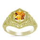 Inel din Argint 925 Placat cu Aur ( 3.62 grame ) cu Citrin Rio Golden 1.15 Carate