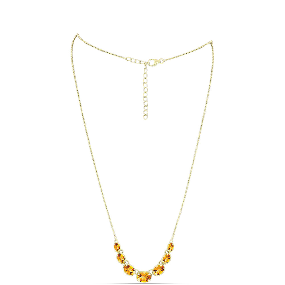 Colier din Argint 925 Placat cu Aur ( 5.59 grame ) cu Citrin Rio Golden 3.92 Carate