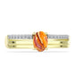 Inel din Argint 925 Placat cu Aur ( 2.86 grame ) cu Jaspul "Lion's Paw" și Topaz Alb 0.95 Carate