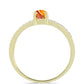 Inel din Argint 925 Placat cu Aur ( 2.86 grame ) cu Jaspul "Lion's Paw" și Topaz Alb 0.95 Carate
