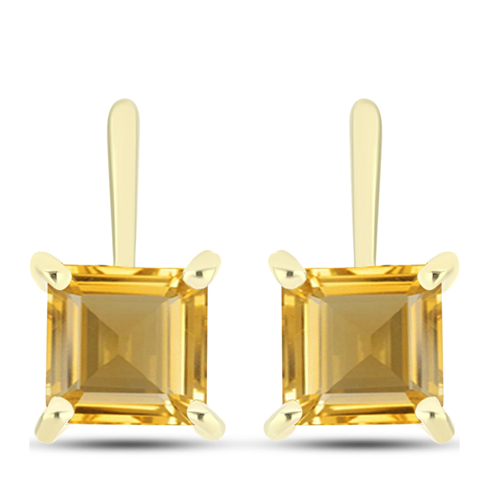Cercei din Argint 925 Placat cu Aur ( 2.55 grame ) cu Citrin Rio Golden 2.23 Carate 1 