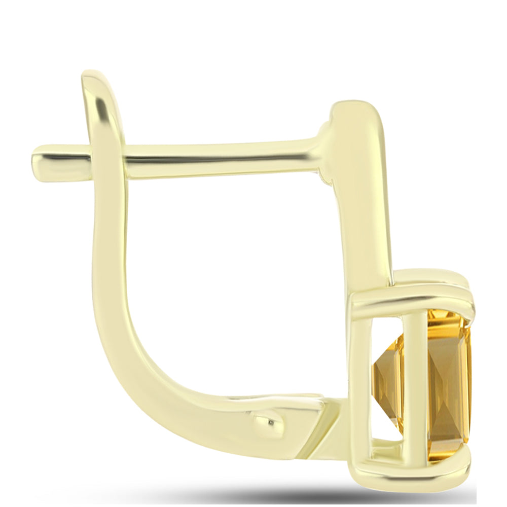 Cercei din Argint 925 Placat cu Aur ( 2.55 grame ) cu Citrin Rio Golden 2.23 Carate