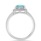 Inel din Argint 925 ( 2.43 grame ) cu Labradorit și Topaz Alb 2.21 Carate