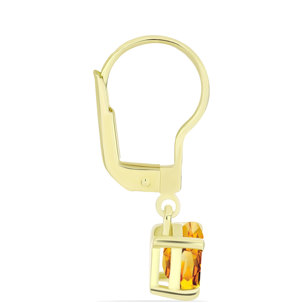 Cercei din Argint 925 Placat cu Aur ( 1.61 grame ) cu Citrin Rio Golden 1.41 Carate 2 