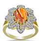 Inel din Argint 925 Placat cu Aur ( 5.18 grame ) cu Jaspul "Lion's Paw" și Topaz Alb 3.23 Carate