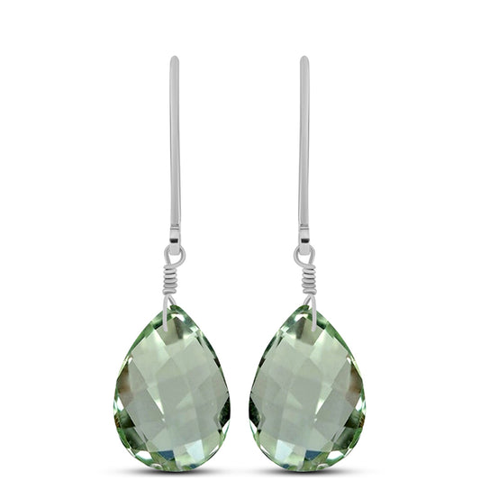 Cercei din Argint 925 ( 0.94 grame ) cu Ametist Verde 9.58 Carate