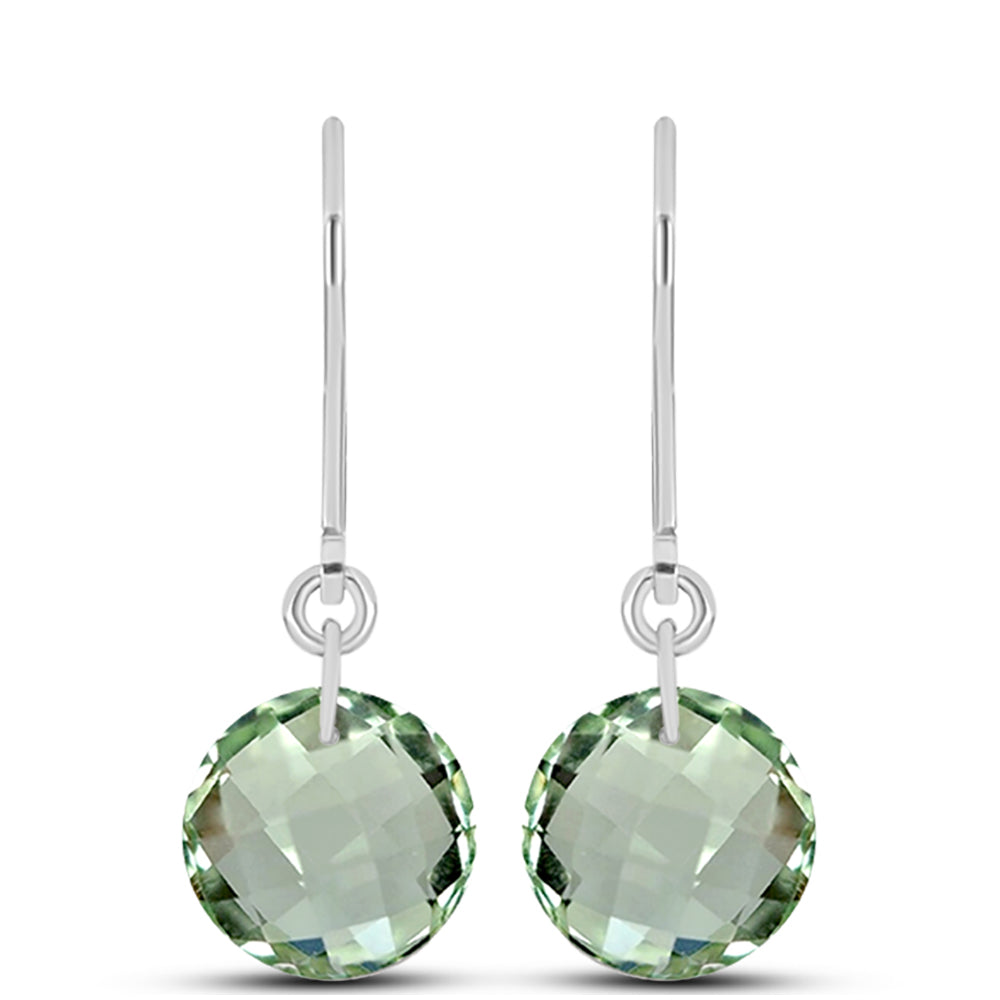 Cercei din Argint 925 ( 0.98 grame ) cu Ametist Verde 6.98 Carate