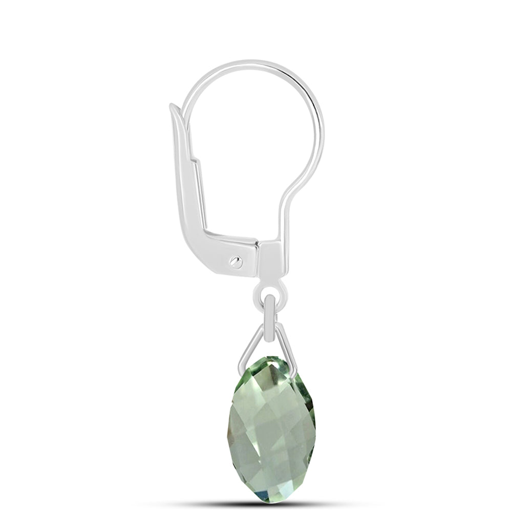 Cercei din Argint 925 ( 0.98 grame ) cu Ametist Verde 6.98 Carate 2 