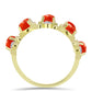 Inel din Argint 925 Placat cu Aur ( 4.43 grame ) cu Coral Roșu Burete și Topaz Alb 2.33 Carate