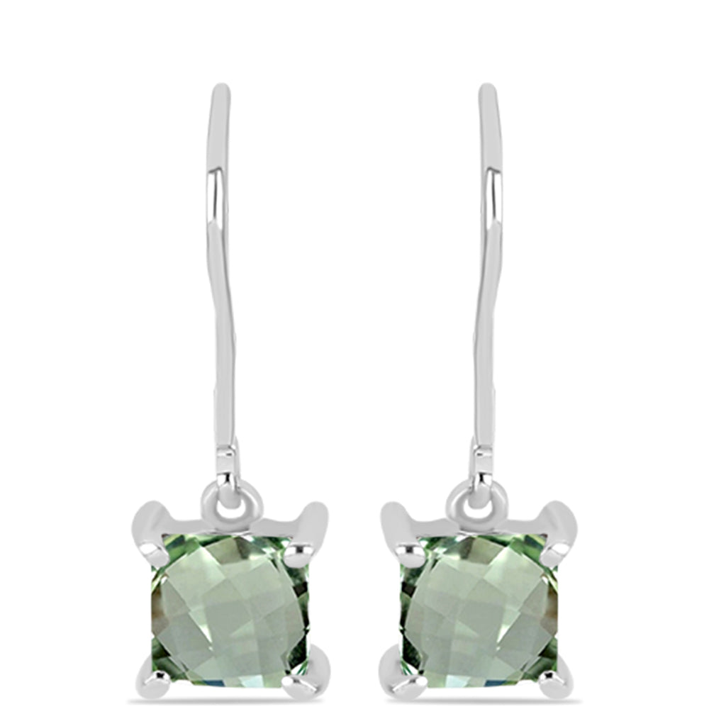 Cercei din Argint 925 ( 1.73 grame ) cu Ametist Verde 2.13 Carate 1 