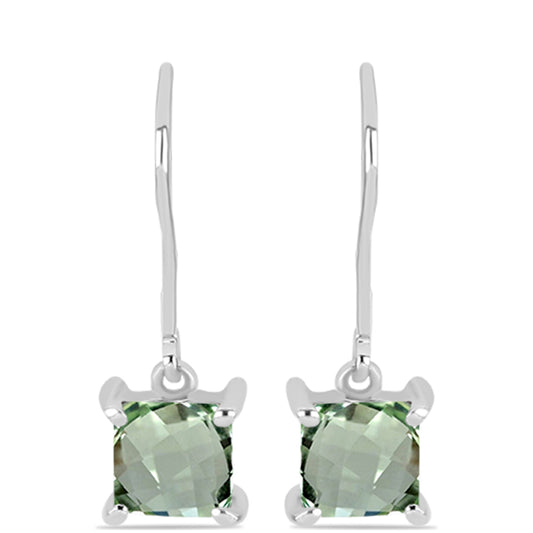 Cercei din Argint 925 ( 1.73 grame ) cu Ametist Verde 2.13 Carate